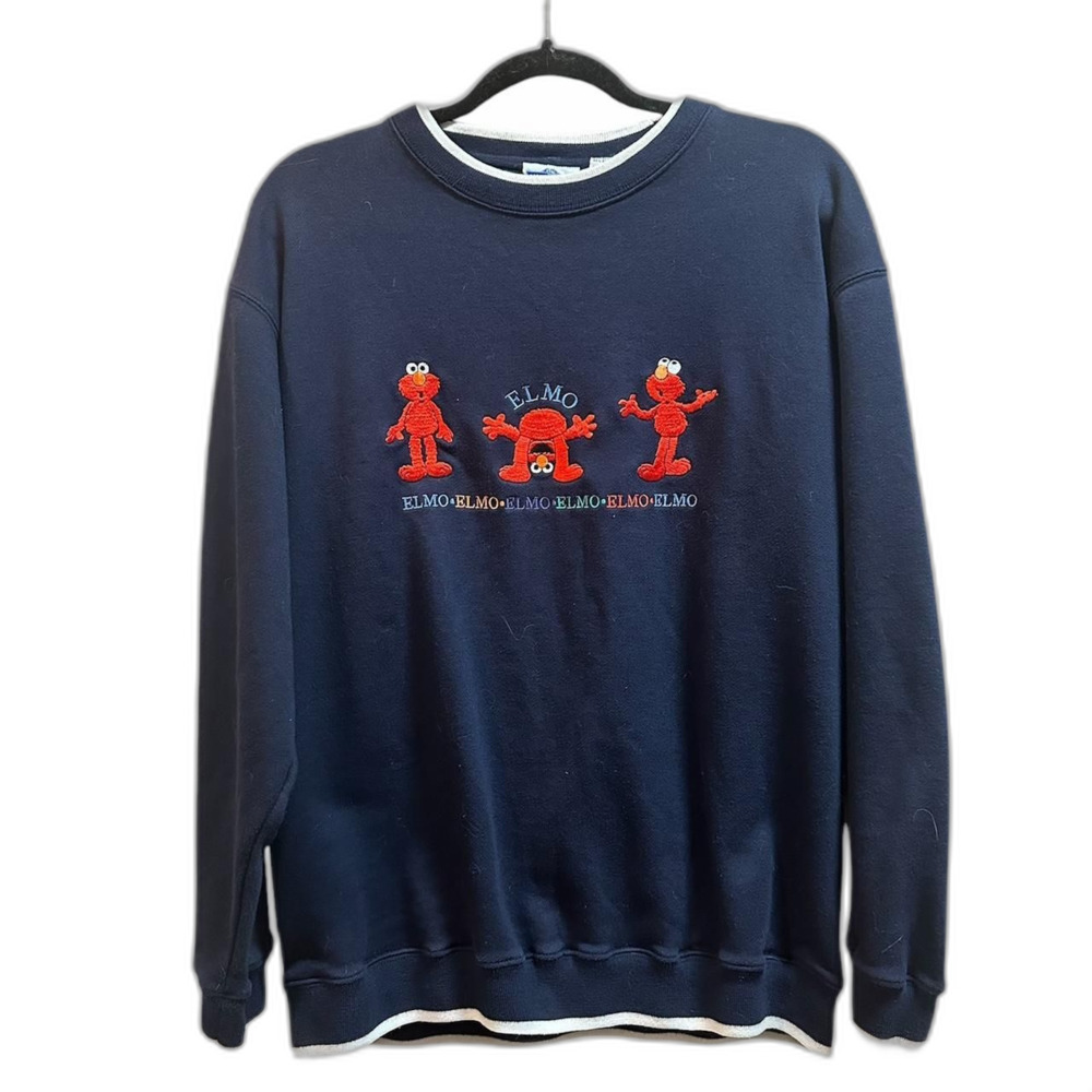 Vintage 90s Navy blue Elmo crewneck sweatshirt